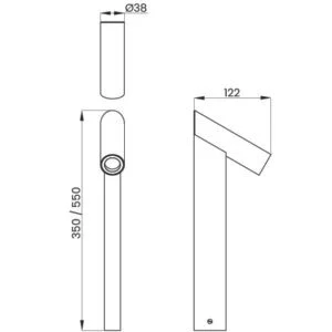 Poste Balizador Usina Joy 1L MR11 122X38X350mm 25150 35