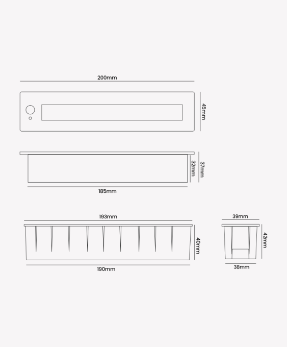 Balizador Opus Suit 6 watts 3000K 160° IP65 IRC90 Branco 200x45x37mm OPS 88583


