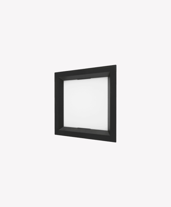 Painel Recuado Embutir ABS Opus LED Preto 220x220mm 18 watts 3000K OPS 85377