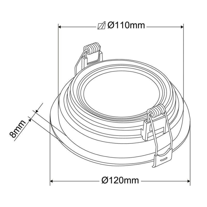 Spot Embutir Nordecor Loyo Redondo 1L AR70 Preto Ø120x15mm 6941