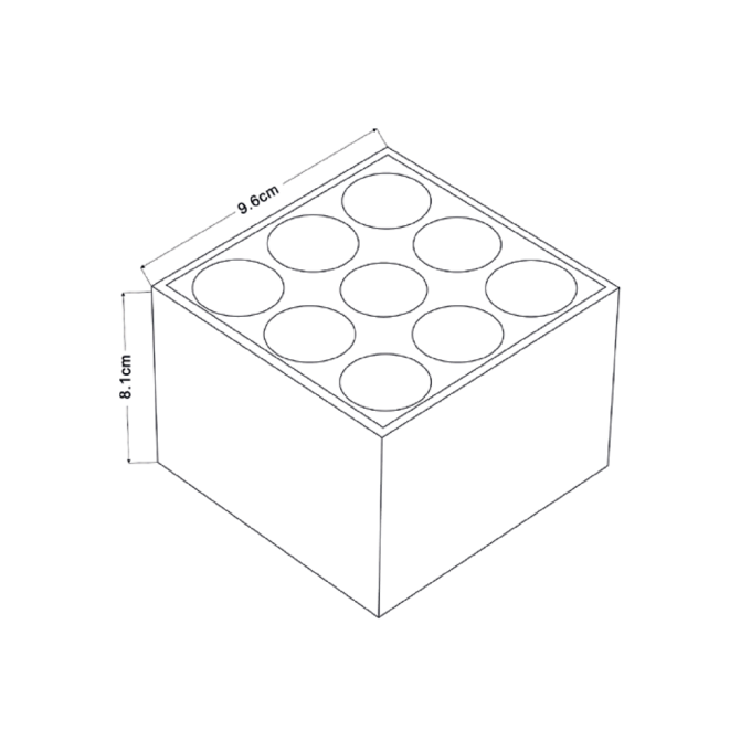 Spot Sobrepor Nordecor Downlight Powerus 9 Focos 18 watts 3000K Branco IRC90 24° Bivolt 96x96x81mm 6858