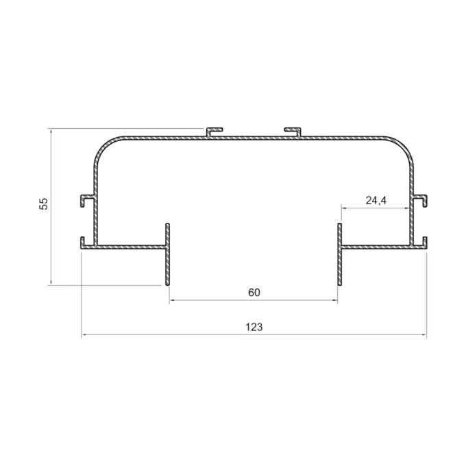 Sistema Linear Usina No Frame Infinity Duplo (Somente Perfil) 123x59x2000mm 30010/2000