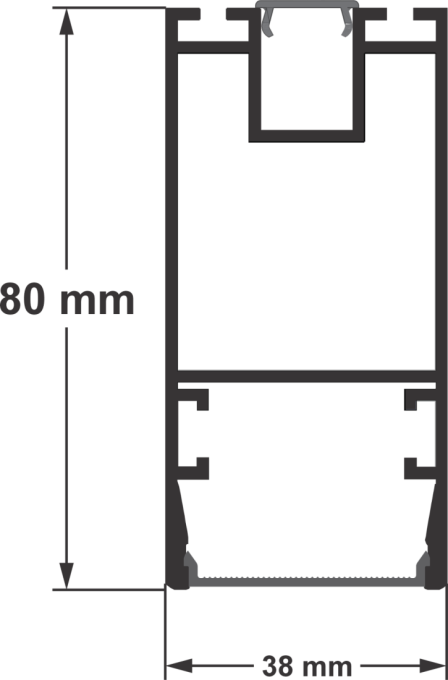 Perfil Sobrepor Alpertone Dual 80x38mm Barra 3 Metros Branco 038B3T