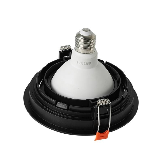 Spot Embutir Nordecor Loyo Redondo 1L PAR30 Preto Ø160x15mm 6939