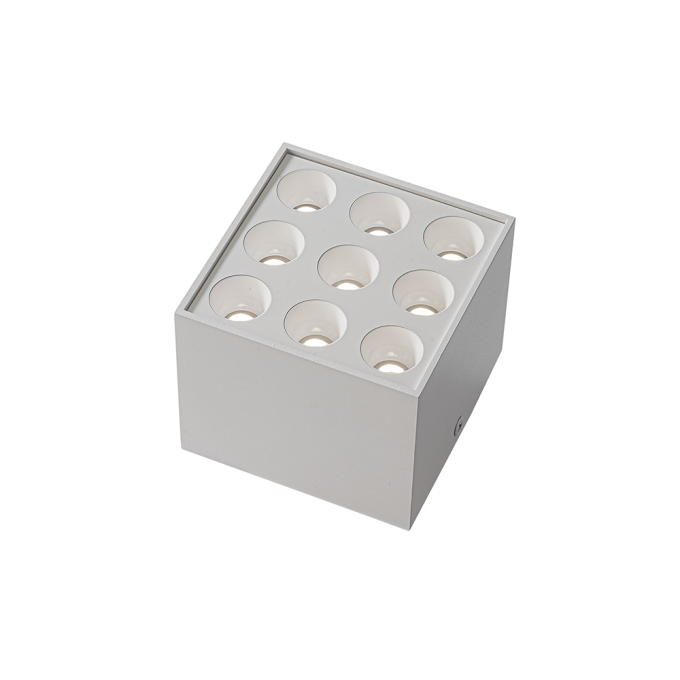 Spot Sobrepor Nordecor Downlight Powerus 9 Focos 18 watts 3000K Branco IRC90 24° Bivolt 96x96x81mm 6858