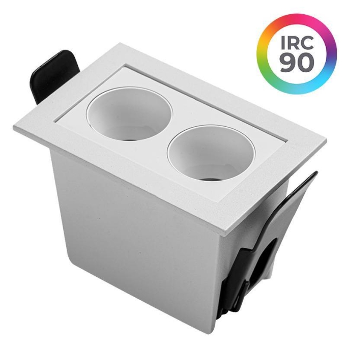 Embutido Nordecor Downlight Powerus 2 Focos 4 watts Branco 3000K IRC90 35° Bivolt 69x46x52mm 6728