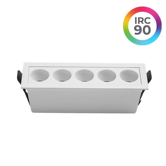 Embutido Nordecor Downlight Powerus 5 Focos 10 watts Branco 4000K IRC90 35° Bivolt 148x46x52mm 6792