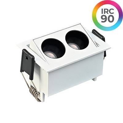 Embutido Nordecor Downlight Powerus Direcionável 2 Focos 4 watts Branco e Preto 3000K IRC90 38° 70x52x46mm 6633