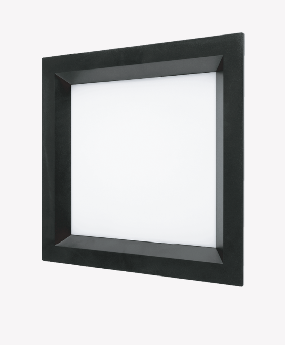 Painel Recuado Embutir ABS Opus LED Preto 400x400mm 36 watts 3000K OPS 87265 