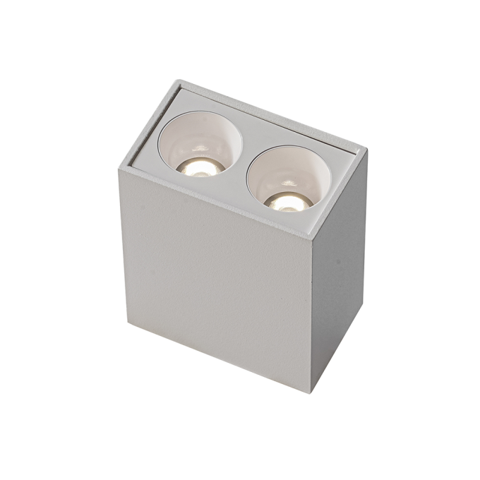 Spot Sobrepor Nordecor Downlight Powerus 2 Focos 4 watts 3000K Branco IRC90 35° Bivolt 55x36x70mm 6854