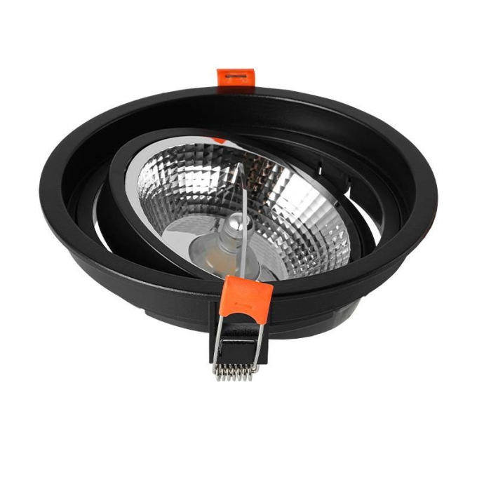 Spot Embutir Nordecor Loyo Redondo 1L AR111 Preto Ø160x15mm 6942