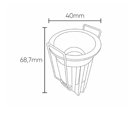 Embutido Alpertone Downlight Hodes 5 watts 24° IRC90 Bivolt Branco e Preto Ø40x68mm 011715/011718