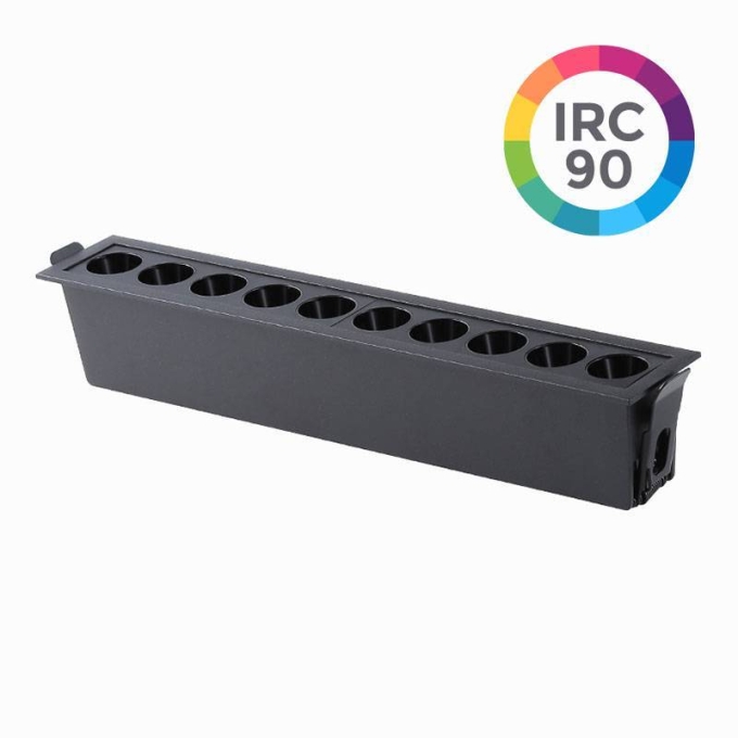 Embutido Nordecor Downlight Powerus 10 Focos 20 watts Preto 4000K IRC90 24° Bivolt 280x45x50mm 6797