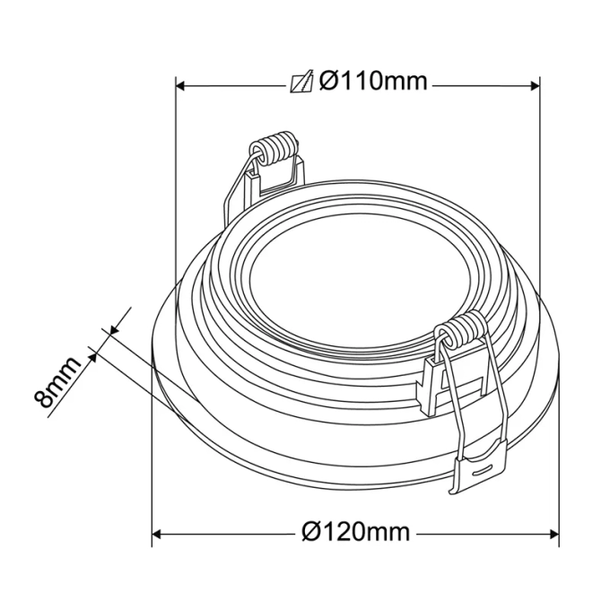 Spot Embutir Nordecor Loyo Redondo 1L PAR20 Branco Ø120x15mm 6936