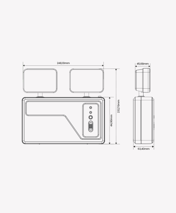 Luminária de Emergência Opus 120° 18 watts 6500K 248x63x237mm 2200 lumens OPS 30913
