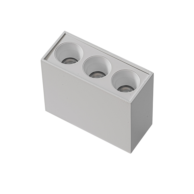  Spot Sobrepor Nordecor Downlight Powerus 3 Focos 6 watts 3000K Branco IRC90 35° Bivolt 84x36x70mm 6855