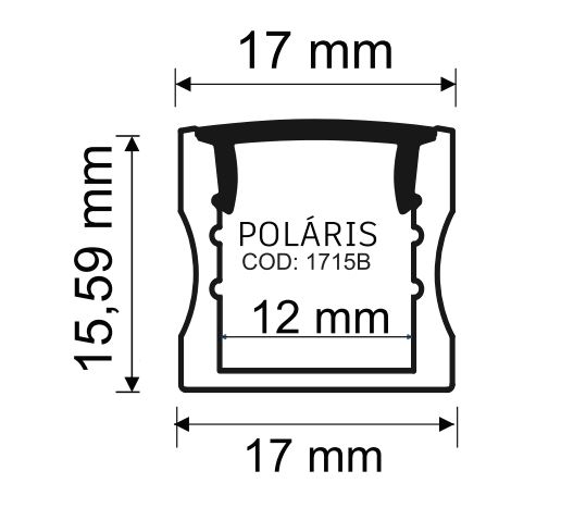 Perfil Sobrepor Alpertone Polaris 16x17mm Barra 2 Metros 715A2L / 715B2L / 715P2L