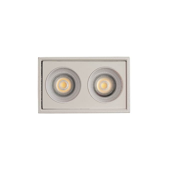 Spot Sobrepor Nordecor Downlight Powerus 2 Focos 4 watts 3000K Branco IRC90 35° Bivolt 55x36x70mm 6854