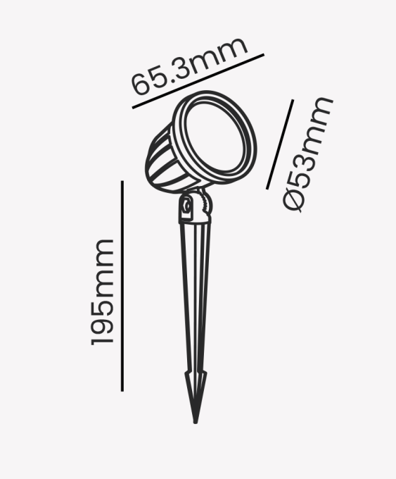Espeto Opus LED Spike 8 watts 3000K IP65 45° Preto 195x65x53mm OPS 87487




