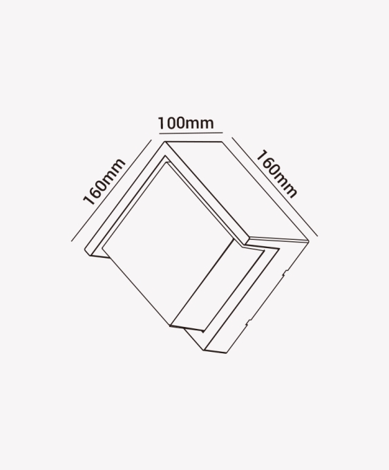 Arandela Opus Iglu 12 watts 3000K 130° IP65 Preto 160x160x100mm OPS 33990



