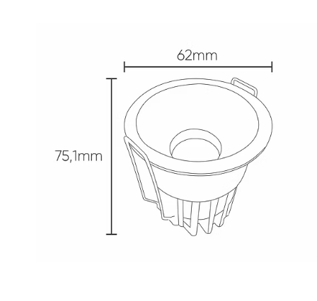 Embutido Alpertone Downlight Hodes 7 watts 15° IRC90 Bivolt Branco Ø62x75mm 011728/011730