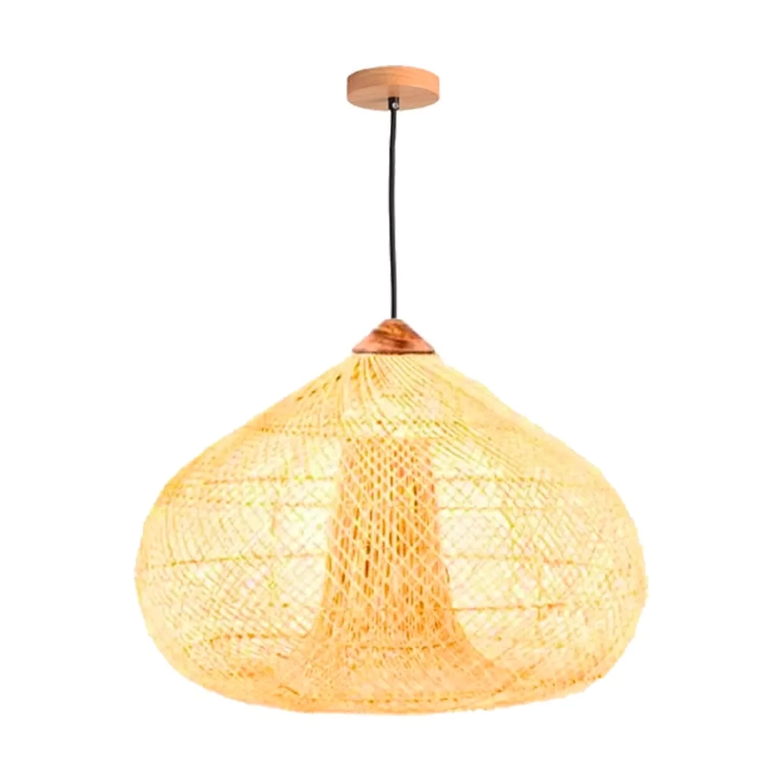 Pendente Skylight Ôtaki Rattan 1L E27 Ø800x700mm Cabo 3 metros SKY-4110