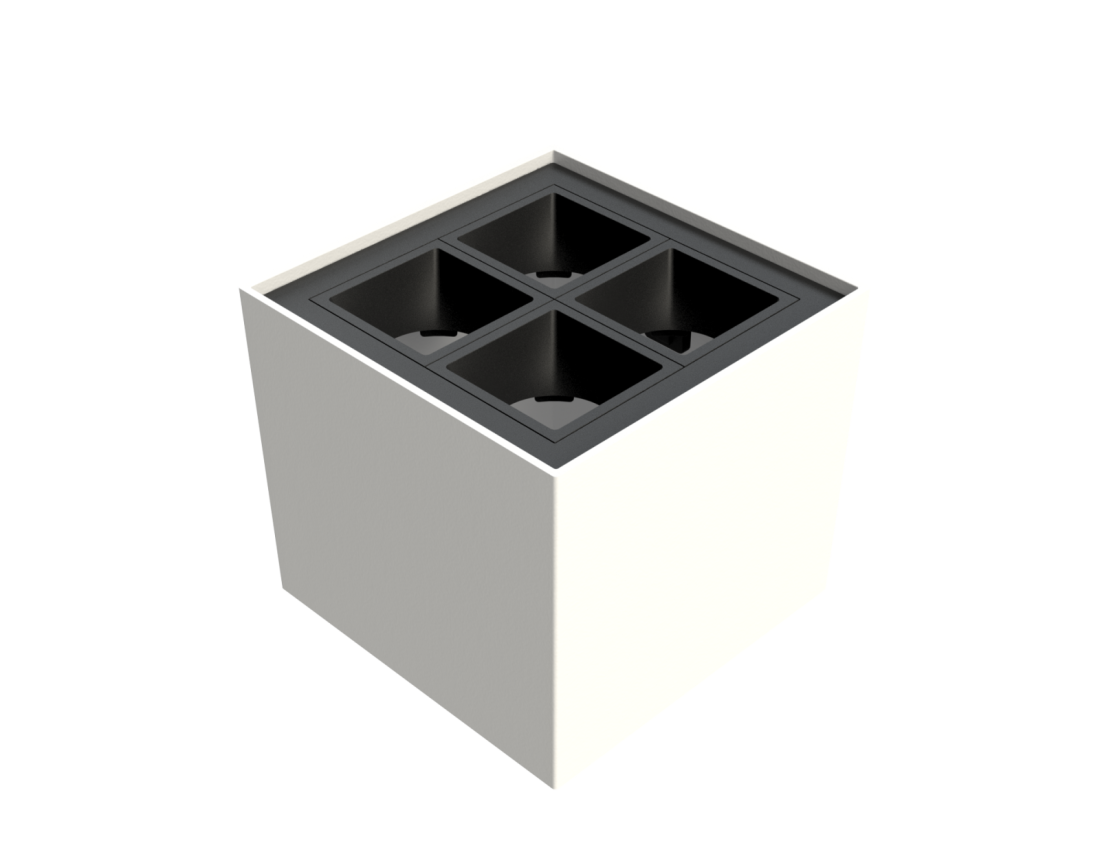 Plafon Moon Linea MR11 2x2 Focos Branco com Preto 4L MR11 (Mini Dicróica) 1062126 