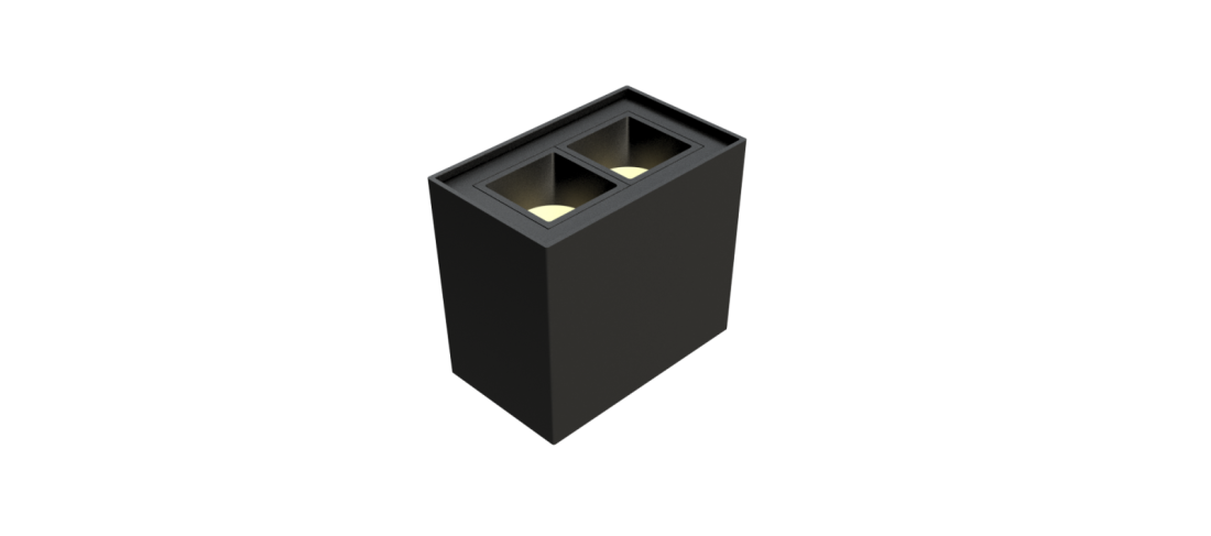 Plafon Moon Linea MR11 2 Focos Preto 2L MR11 (Mini Dicróica) 1062116