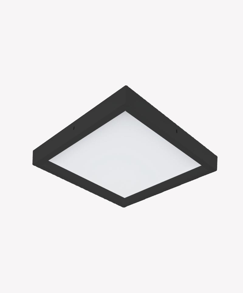 Painel Recuado Sobrepor Opus LED Preto 400x400mm 36 watts 3000K OPS 87388