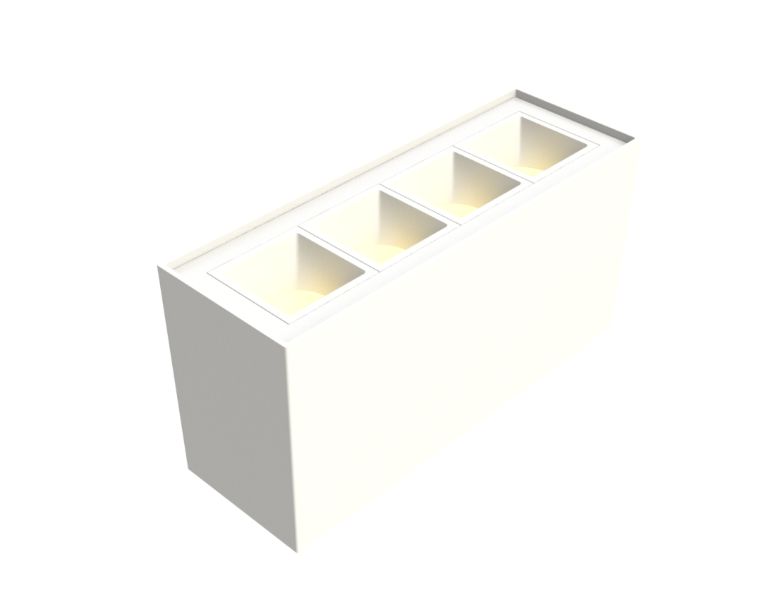 Plafon Moon Linea MR11 4 Focos Branco  4L MR11 (Mini Dicróica) 1062121