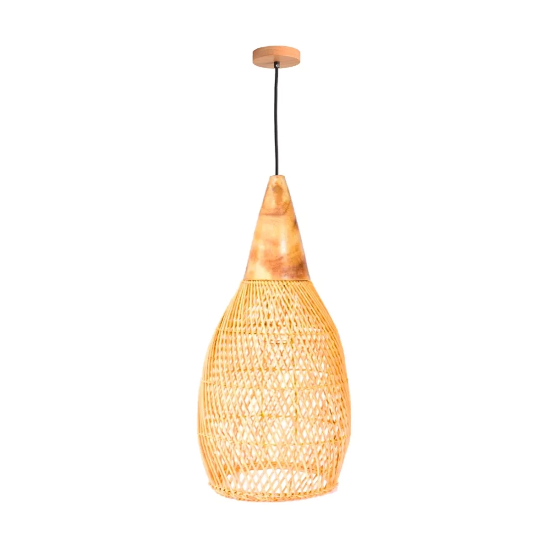 Pendente Skylight Ôtaki Rattan 1L E27 Ø350x700mm Cabo 3 metros SKY-4109