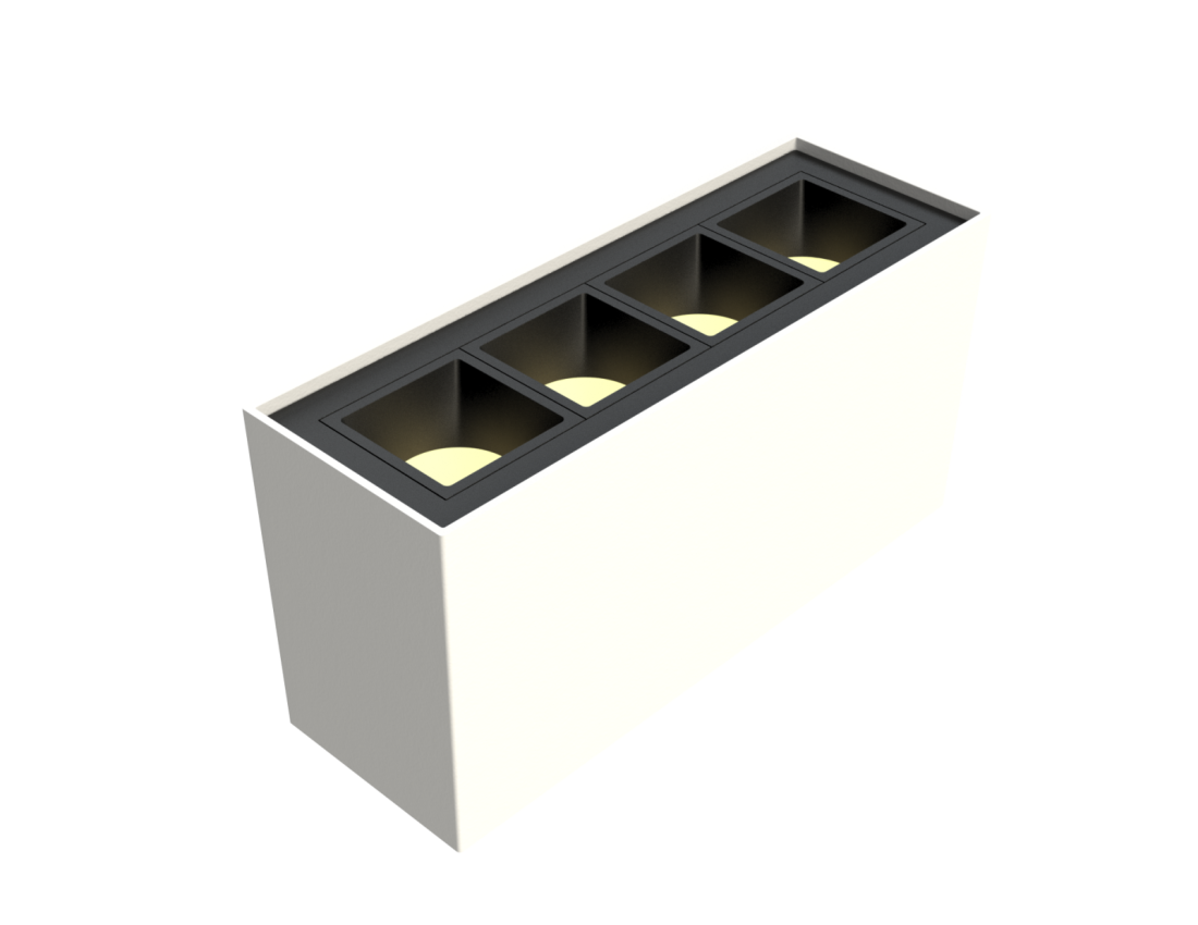 Plafon Moon Linea MR11 4 Focos Branco com Preto  4L MR11 (Mini Dicróica) 1062123