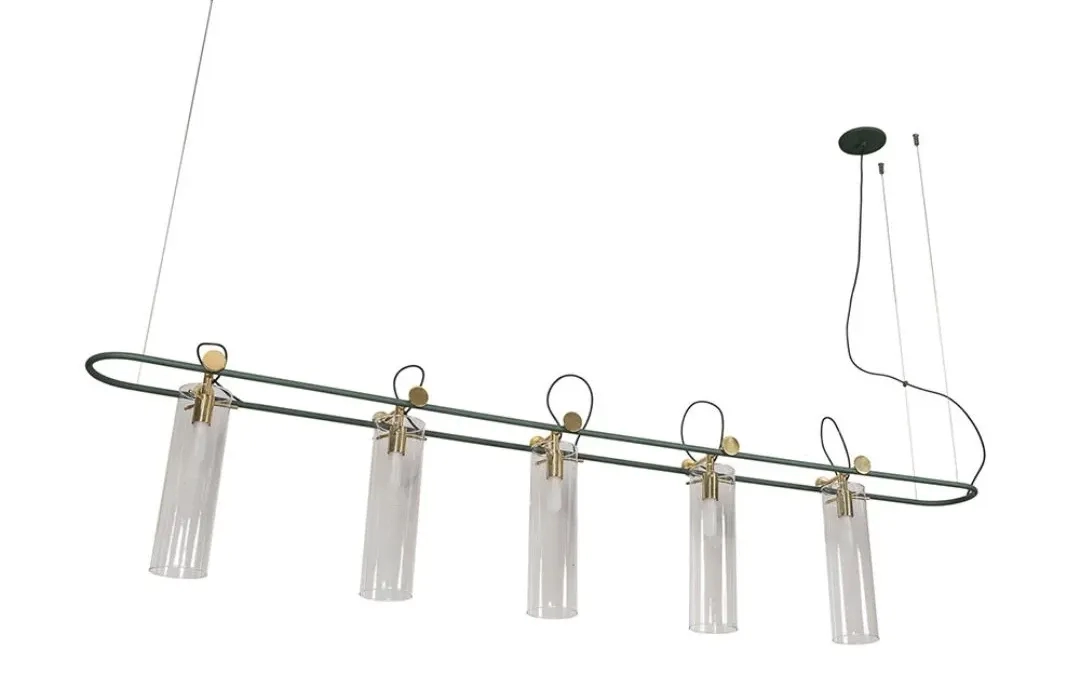 Pendente Usina Tibérias Horizontal por Leo Shehtman 5L G9 Ø165X1800X275mm 50105/5 