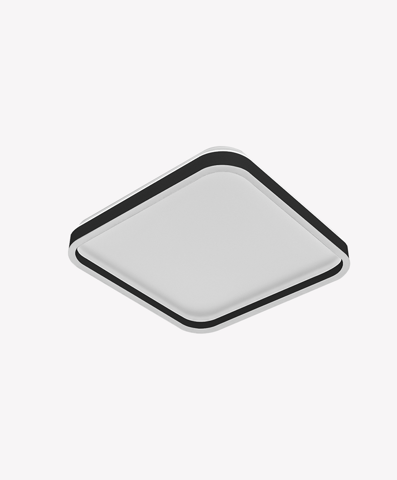 Plafon Opus Halo Cristal Preto 56 watts 3000K 4000K 6500K Bivolt 400x400mm OPS 88675