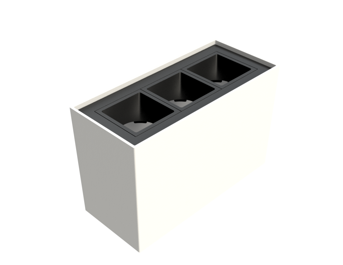Plafon Moon Linea MR11 3 Focos Branco com Preto  3L MR11 (Mini Dicróica) 1062120