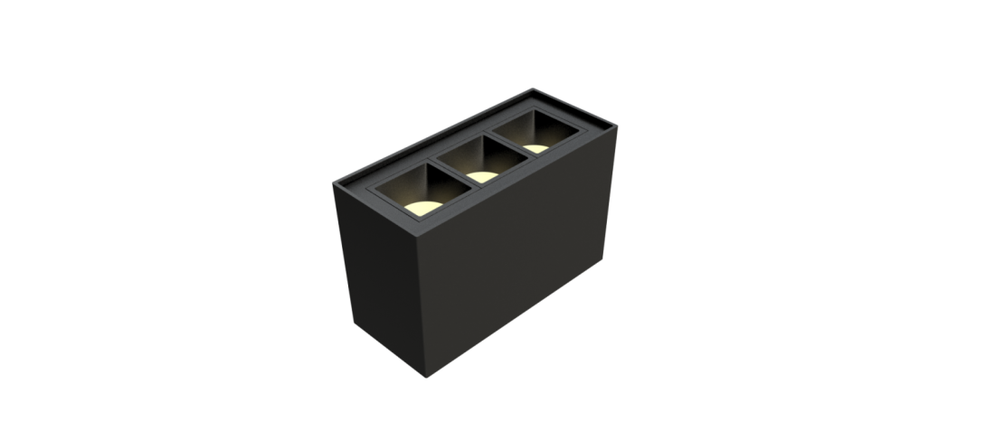 Plafon Moon Linea MR11 3 Focos Preto 3L MR11 (Mini Dicróica) 1062119