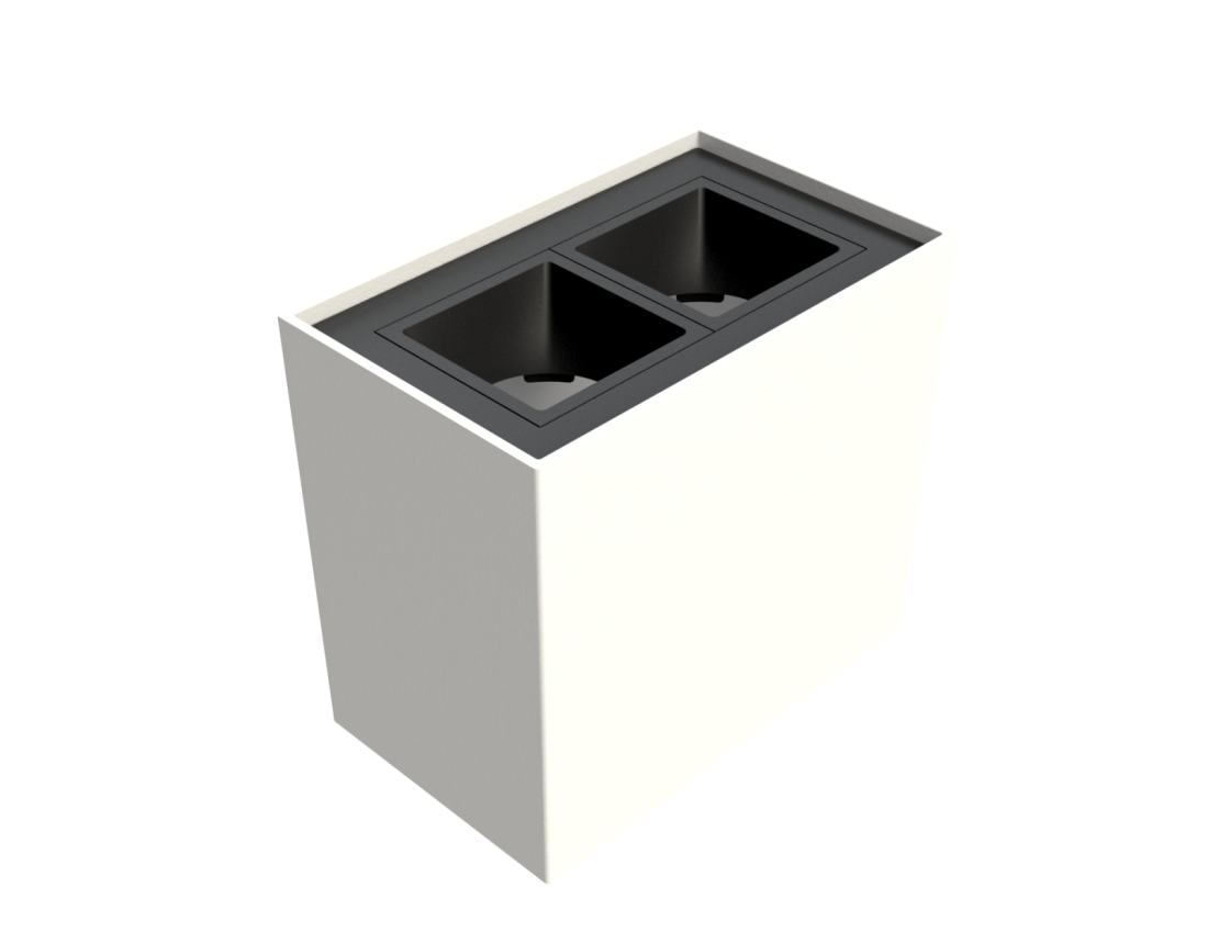 Plafon Moon Linea MR11 2 Focos Branco com Preto 2L MR11 (Mini Dicróica) 1062117 