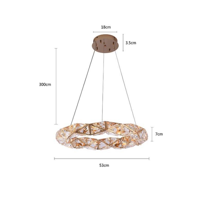 Pendente Nordecor Kazy 24 watts 3000K Ouro Brilho Ø530mm 2881