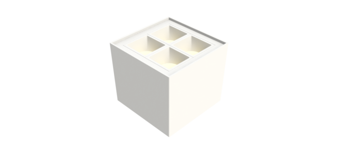 Plafon Moon Linea MR11 2x2 Focos Branco  4L MR11 (Mini Dicróica) 1062124 