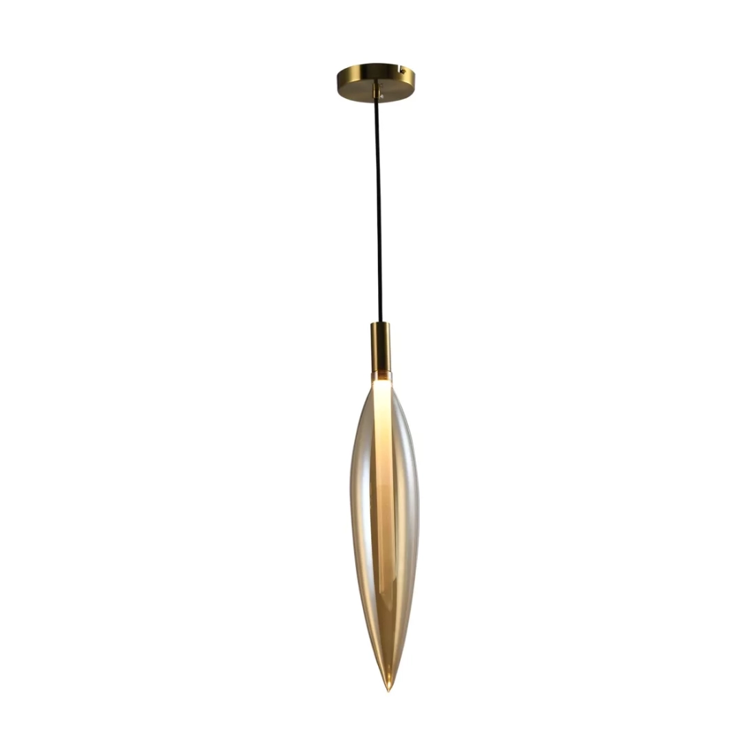Pendente Skylight Pencil Dourado e Vidro Âmbar 4 watts 3000K Bivolt Ø77x430mm SKY-4096S