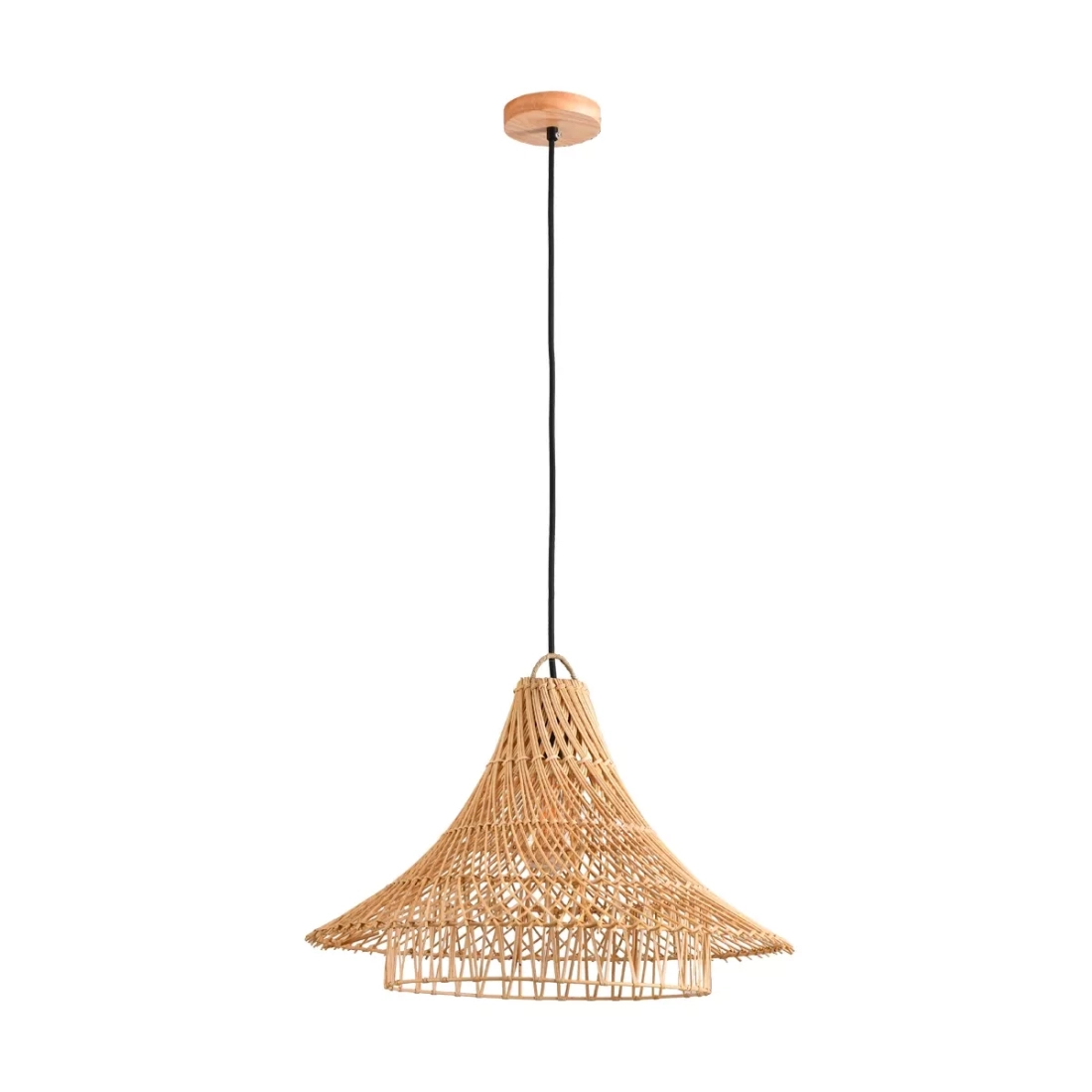 Pendente Skylight Ôtaki Rattan 1L E27 Ø450x300mm Cabo 3 metros SKY-4069
