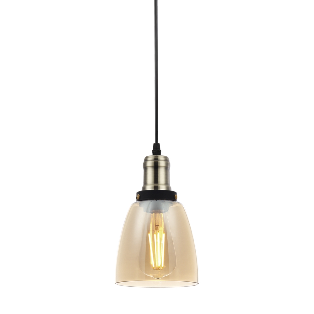 Pendente Blumenau Soho Dome Vidro Ambar 1L E27 Ø140x235mm 89021102-1