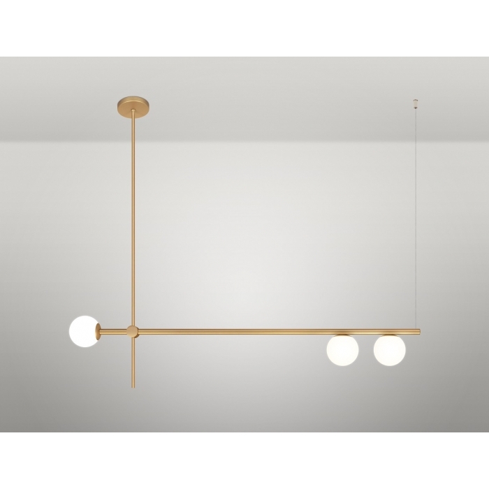 Pendente TKS Balance Globo Leitoso Ø100mm 3L G9 700x270x2000mm 1723