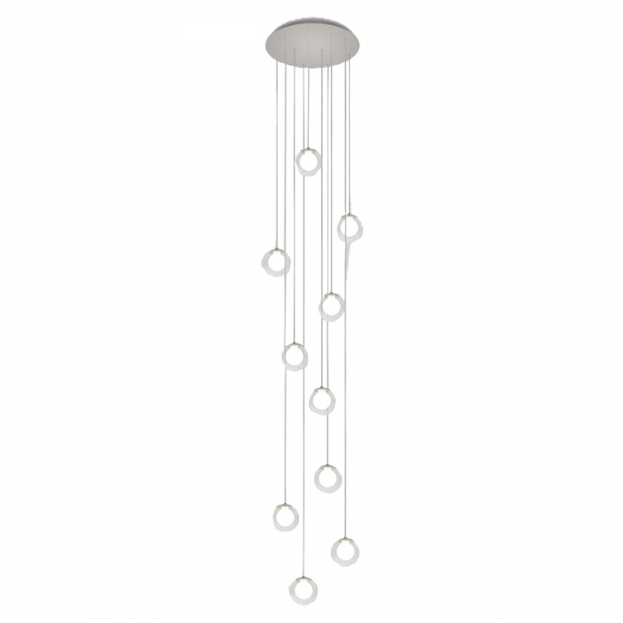Pendente TKS Wasserfall Duo Glass Globo Ø100mm 10L G9 Ø330x2000mm 2035