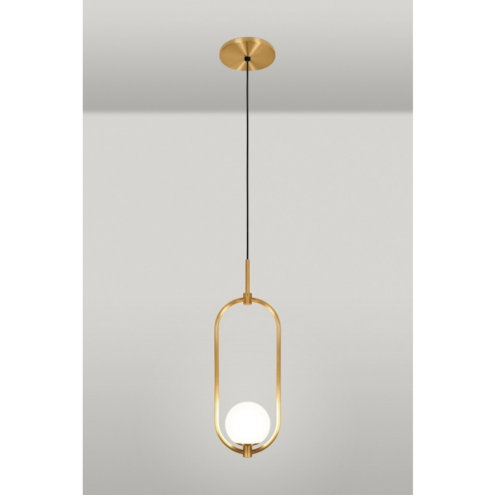 Pendente TKS Ayla P Globo Leitoso Ø100mm 1L G9 100x150x2000mm 1701