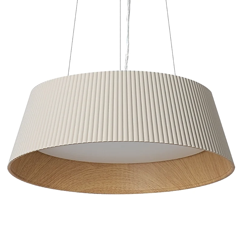 Pendente Casual Light Studioluce Muffin 18 watts 3000K~6000K Fendi e Madeira Ø450x160mm PD1841FD
