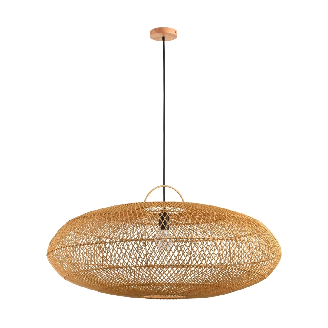 Pendente Skylight Ôtaki Rattan 1L E27 Ø800mm Cabo 3 metros SKY-4058G