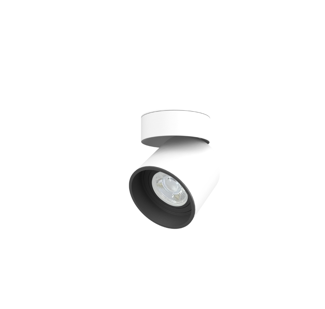 Spot Moon Articulado Tulipa Branco com Recuo Preto 1L MR16 1012005