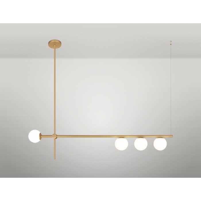 Pendente TKS Balance Globo Leitoso Ø100mm 4L G9 900x270x2000mm 1724