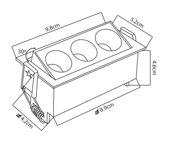 Embutido Nordecor Downlight Powerus Direcionável 3 Focos 6 watts Preto 4000K IRC90 38° Bivolt 100x44x52mm 6791